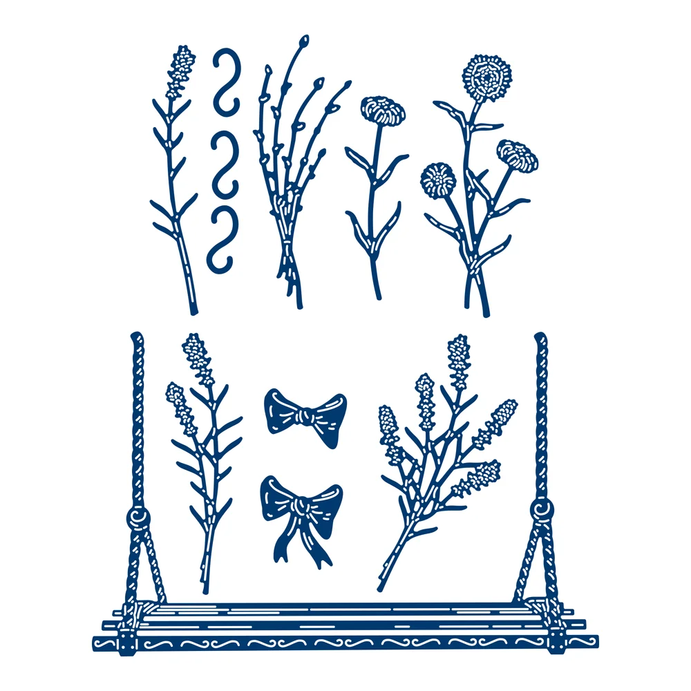 Металлические штампы для высечки листьев качели скрапбукинга стальное ремесло