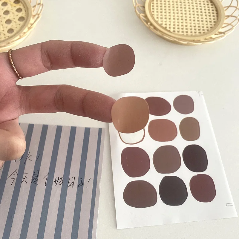 12 шт./упак. милый корейский стиль Instagram несимметричный цвет Molandi наклейка DIY
