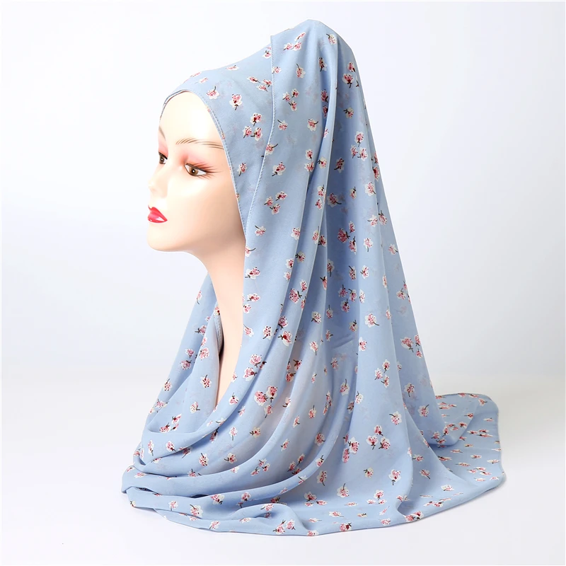 Floral Plain Chiffon Muslim Hijab Wraps Elegant Print Foulard Headband Scarf for Women Pashmina Bandana Muffler Truban 2021 New |