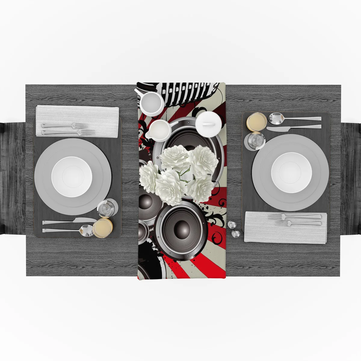 Гитарный микрофон записная книжка в стиле ретро настольная дорожка современная