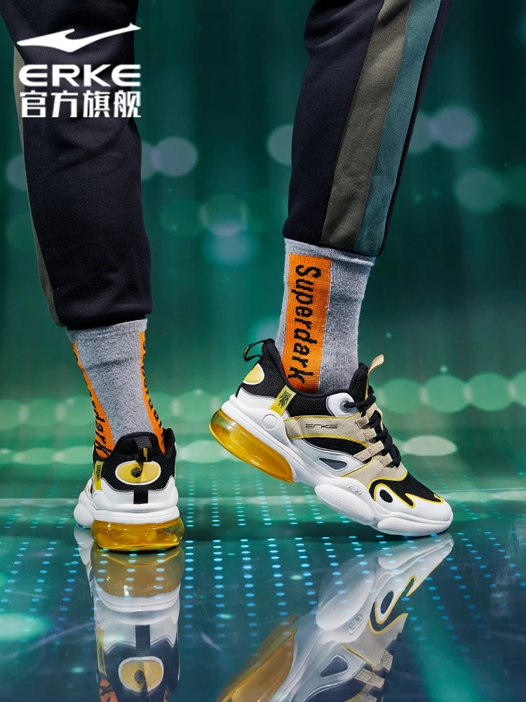 

Erke men's running shoes 2020 new fashion trend men's running shoes air cushion anti slip wear resistant running shoes