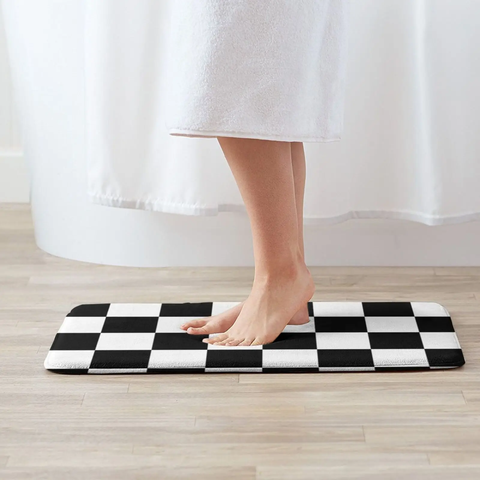 Checkered Flag Pattern Race Winner Mat Rug Carpet Anti - Slip Bedroom Entrance Door Ca | Дом и сад