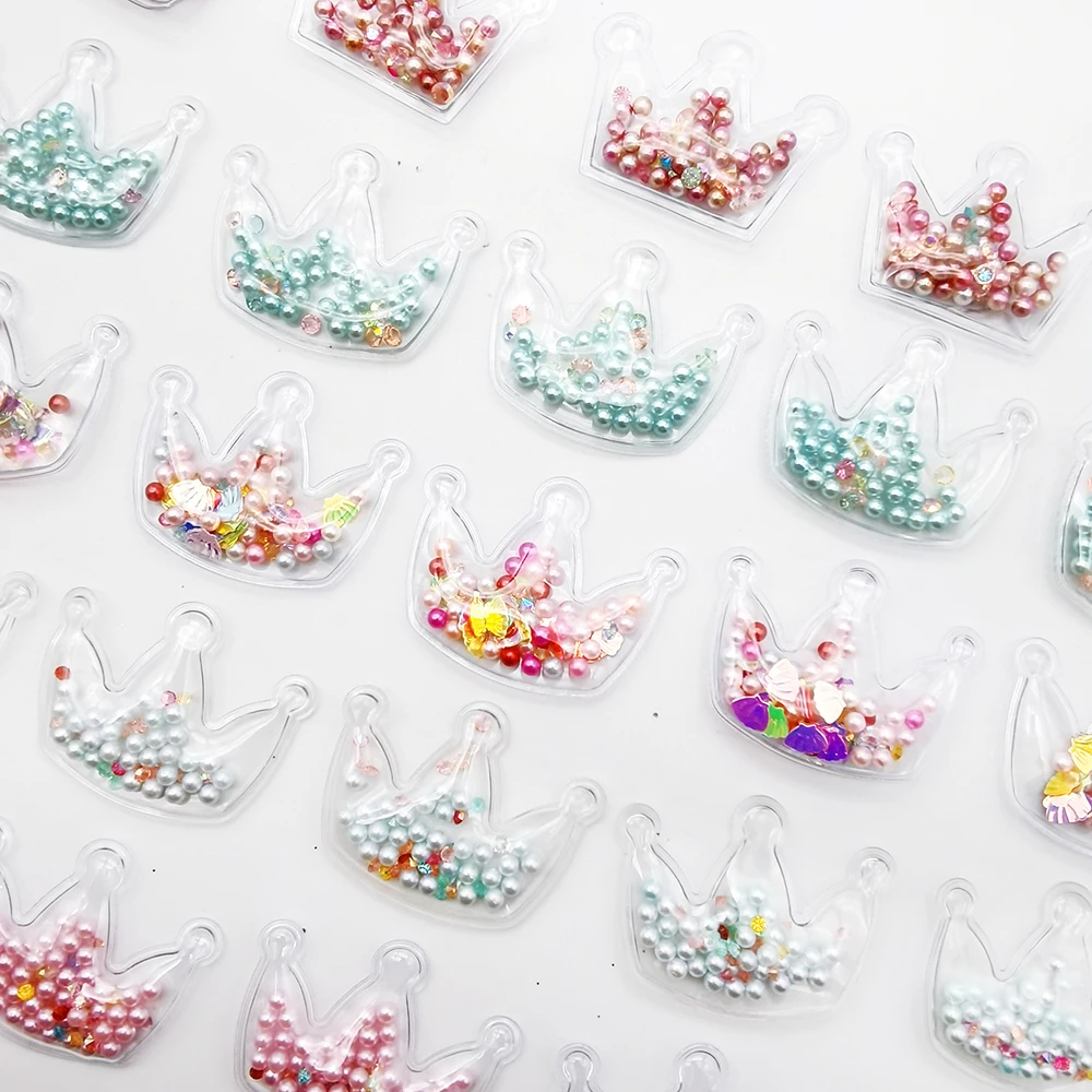 Cute Transparent Plastic Bag Shakers Quicksand Beads Heart Pearl DIY Make Hair Clip Accessories Jewelry Craft 1Yc10436 | Дом и сад