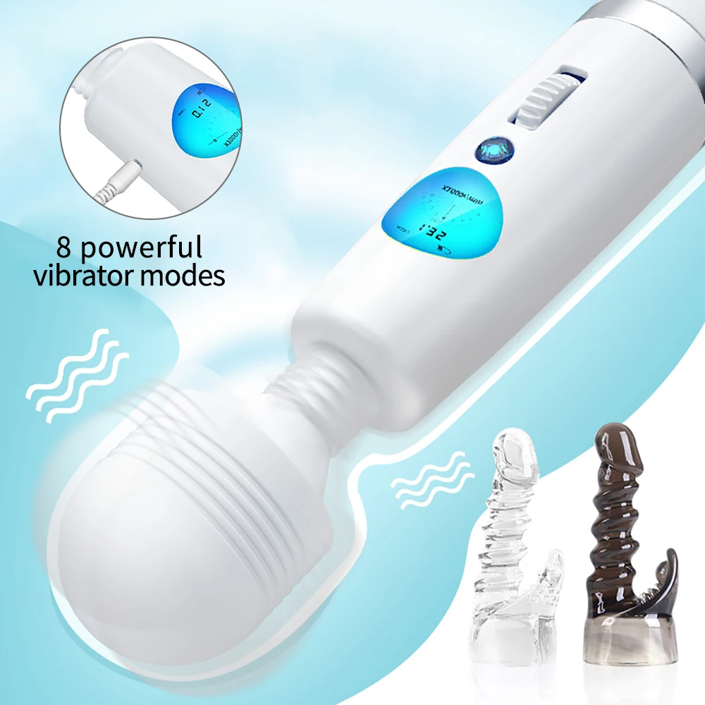 Мощный вибратор Волшебная палочка огромная головка с ЖК-дисплеем AV Стимулятор