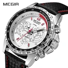 Часы MEGIR Мужские кварцевые, брендовые Роскошные модные светящиеся водонепроницаемые наручные, с календарем, белые
