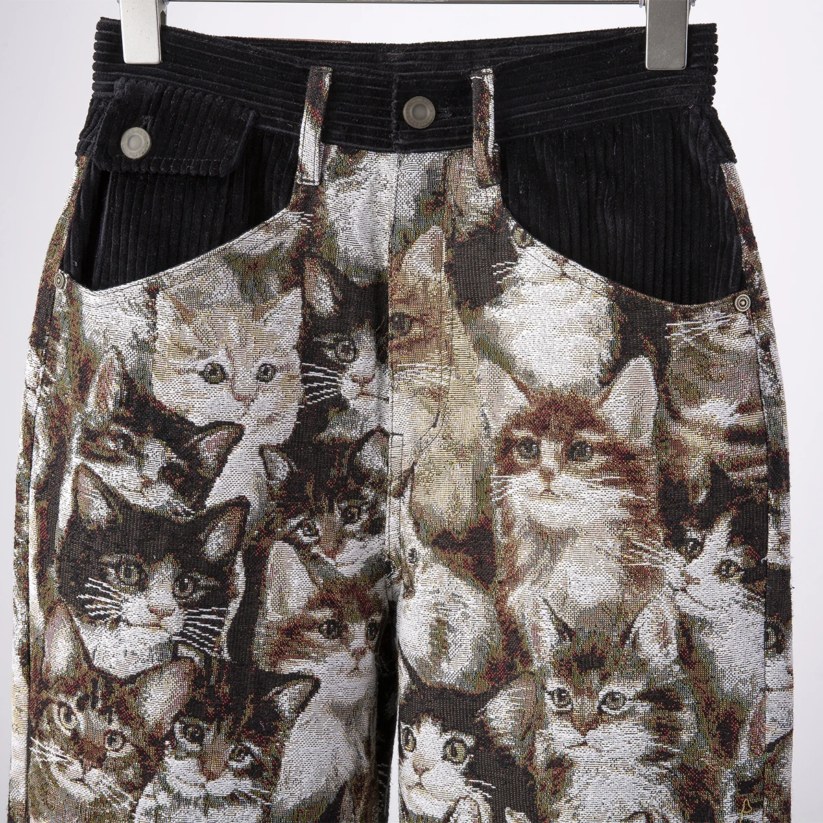 DEAT 2021 New Spring And Autumn Fashion Casual Print Loose Straight Wide Leg Pants Stitching Thin High Waist Pants Women SH014