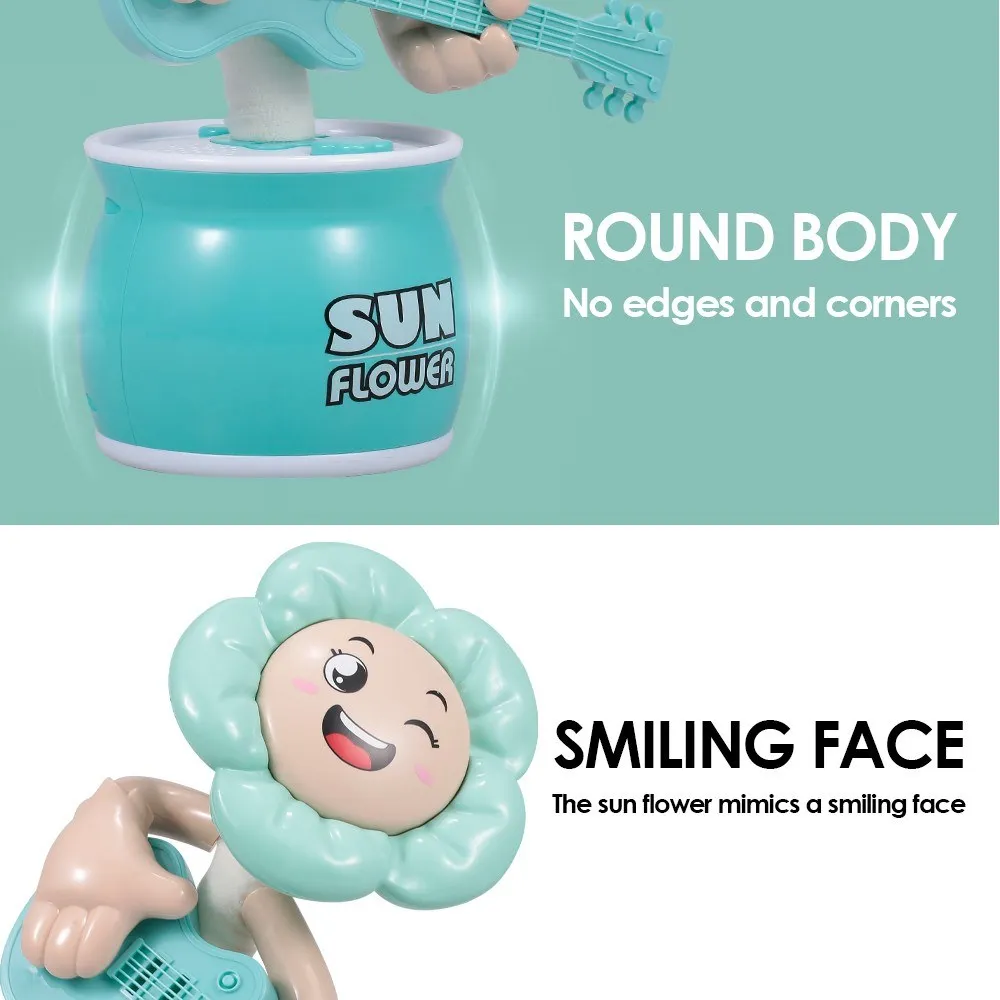 

Hot Sale Musical Sun Flower Toys Baby Electric Music Singing Dancing Toy With Guitar For Kids Gift