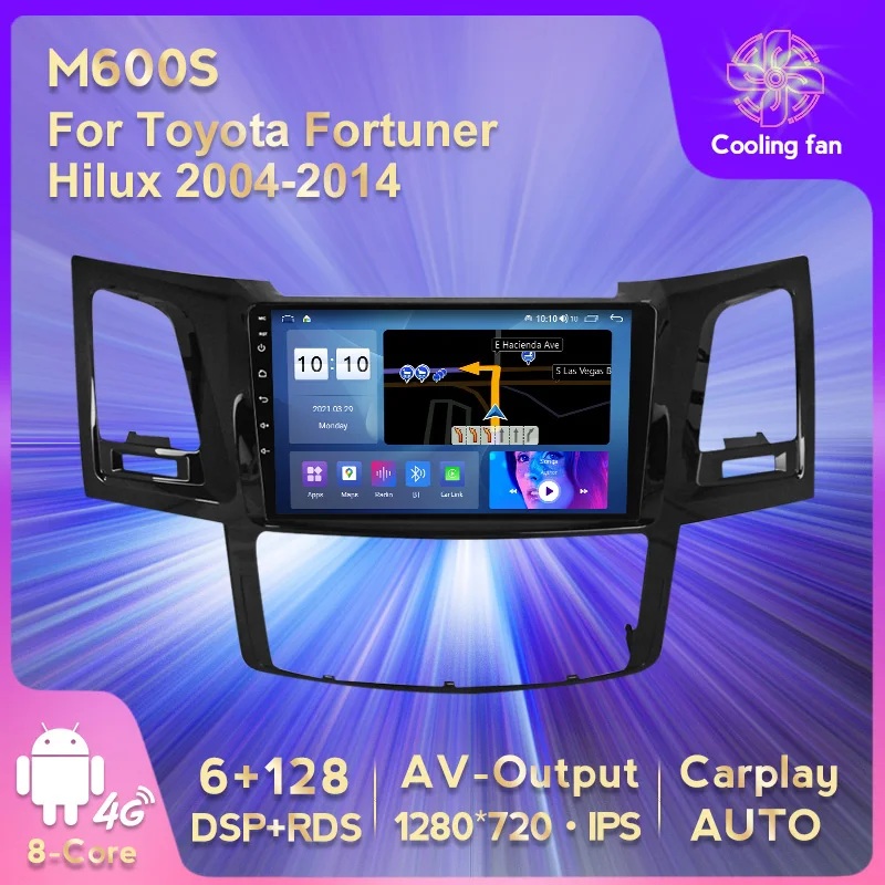Автомагнитола для Toyota Fortuner Hilux 2004-2014 Carplay мультимедийный видеопроигрыватель с