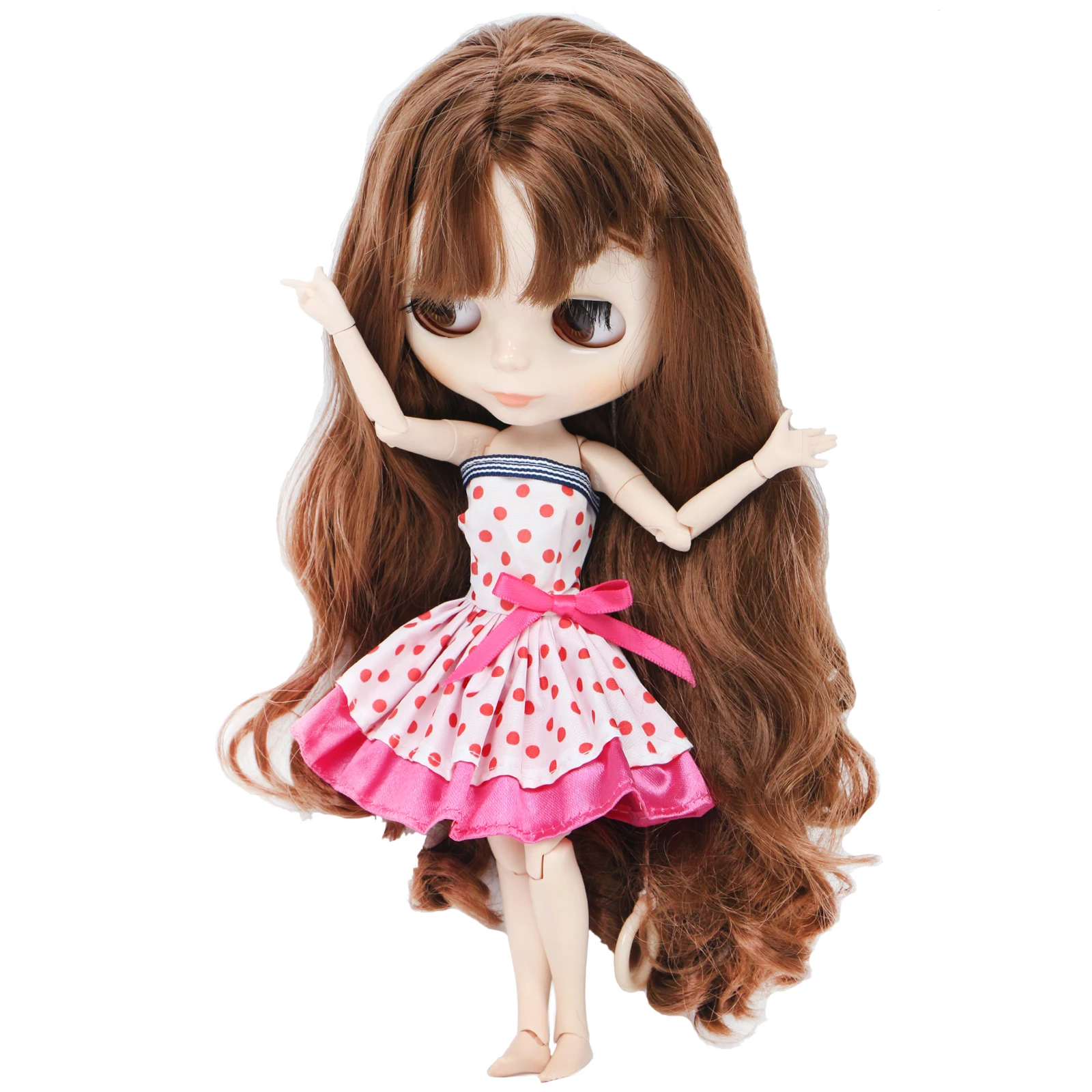 Высокое качество платье для куклы Blythe свадебный фон фотографии розового цвета в