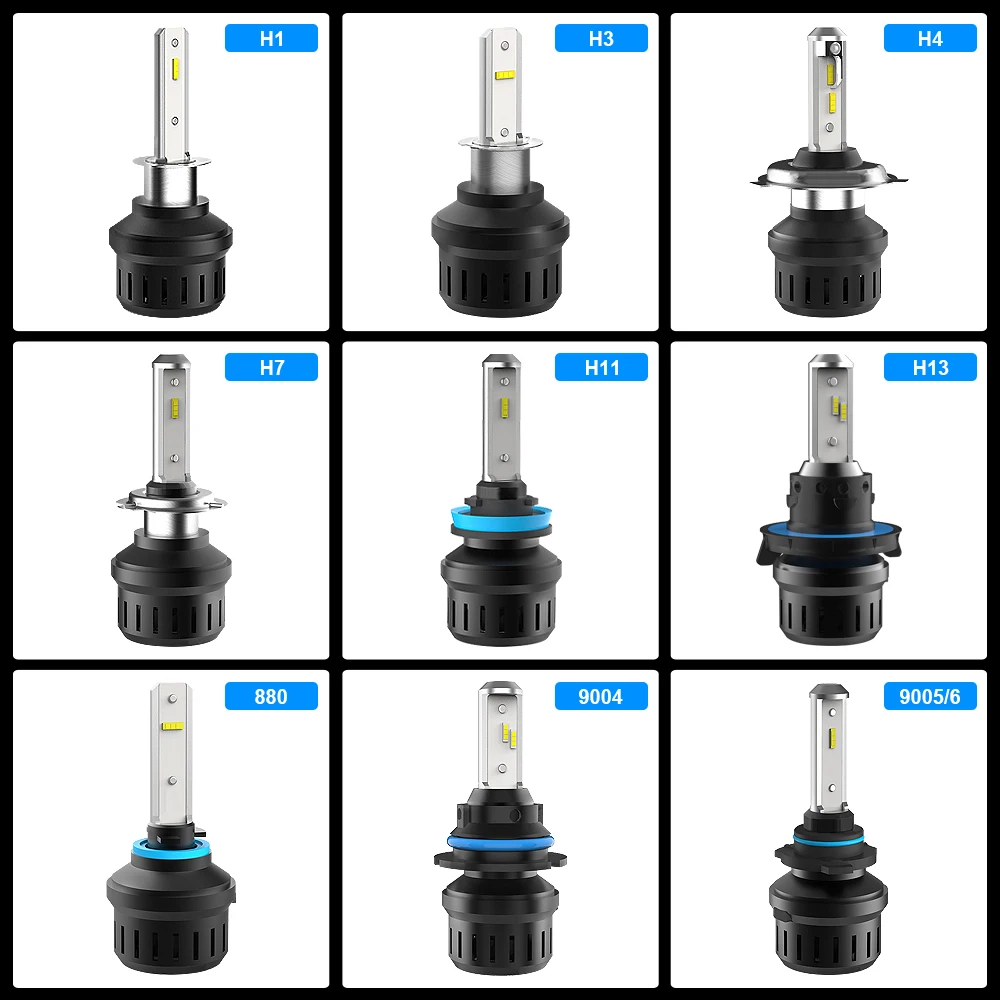 

EURS M9 Car headlight Lamp H4 LED Bulbs H1 LED H7 H8 H11 Headlamps Kit 9005 HB3 9006 HB4 6000K Fog light 12V LED Lamp 50W 8000LM
