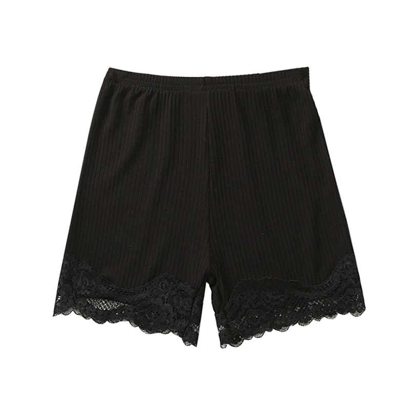 Летние детские леггинсы для девочек удобные короткие штаны однотонные кружевные