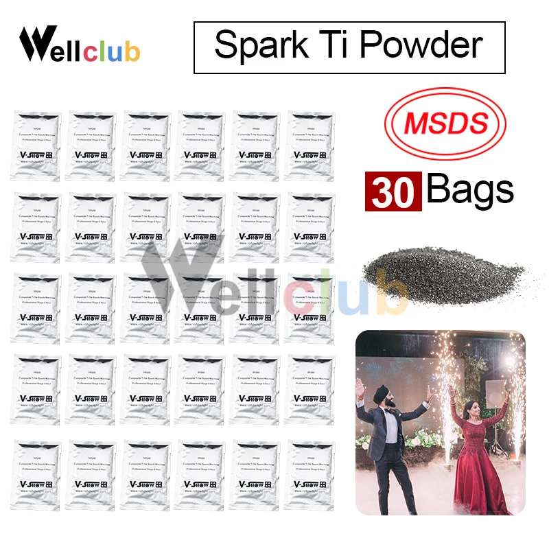 30 пакетов Ti Powder 200 г/пакет для холодного огнеупорного Фонтана Машина фейерверков