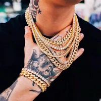 double layer multi layer hip hop tennis chain bling paved cz iced out gold cuban chain for men women jewelry men choker necklace