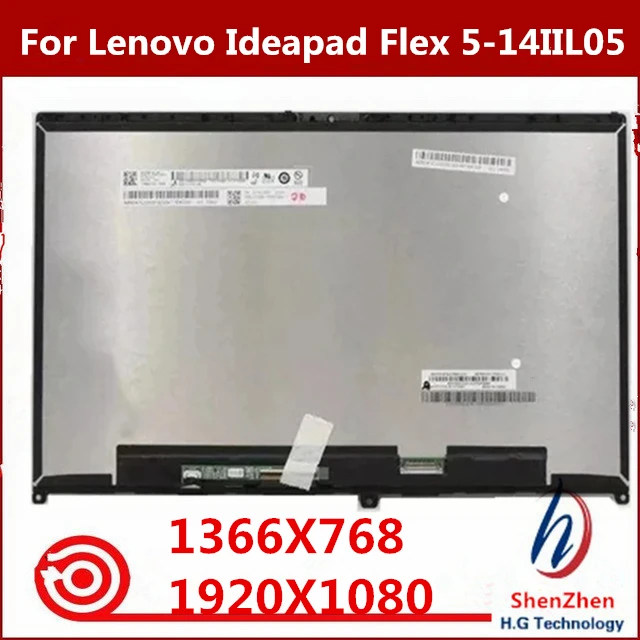 

14 inch LCD Screen Display Panel Touch Digitizer Glass Assembly with Bezel For Lenovo Ideapad Flex 5-14IIL05 81X1 5-14ARE05 81X2