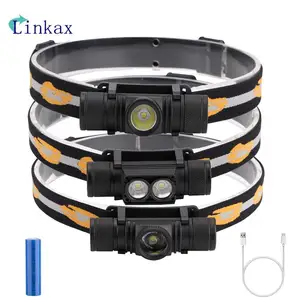 Налобный фонарь, XM-L2 лм, 6 режимов, USB, перезаряжаемый, с аккумулятором 18650, для кемпинга, рыбалки, охоты