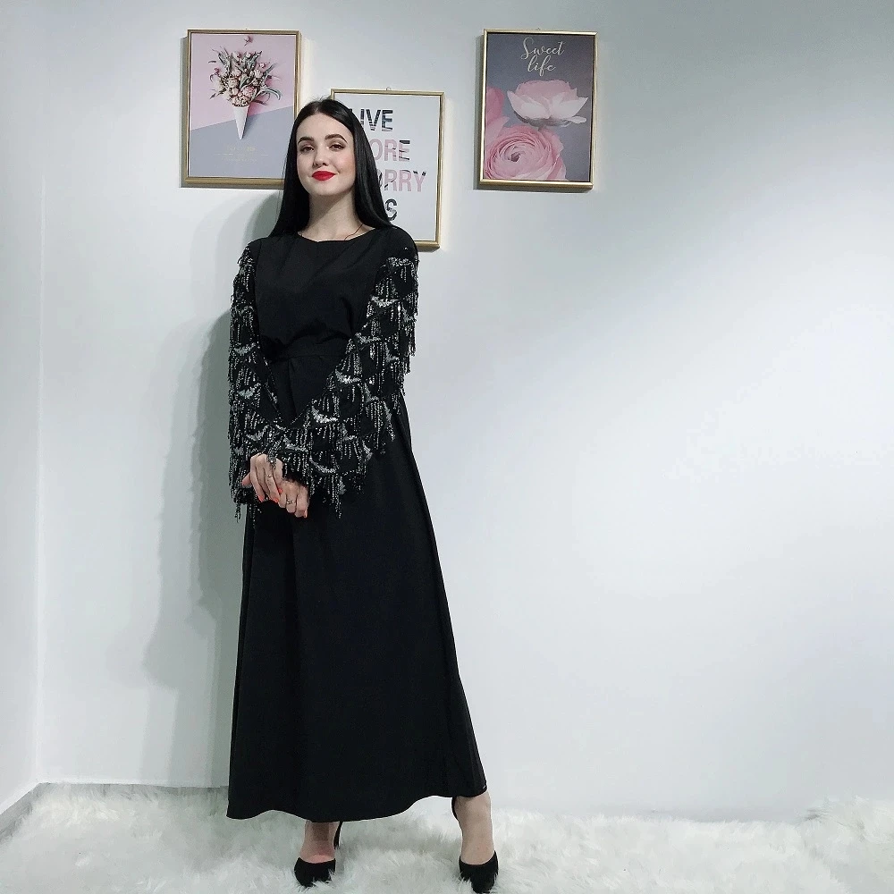 Мусульманское женское длинное платье турецкие блестки Femme арабское платье кафтан абайя большой размер марокканский Катар оманиндейский Макси мусульманское платье