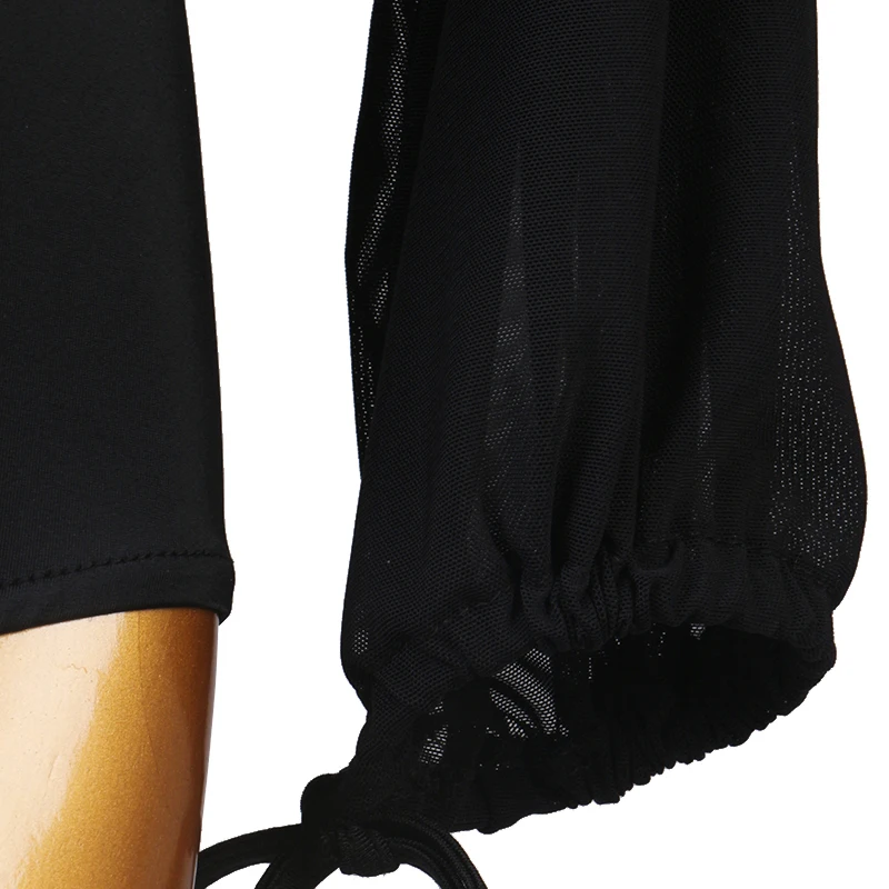 Одежда для профессиональных современных танцев с длинным рукавом черное платье