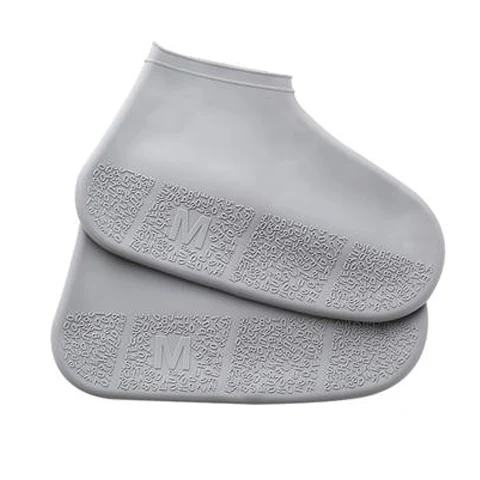 Серый Waterproof Shoe Covers Cycling Rain Reusable Overshoes Silicone Latex Elastic Shoe Covers Protect Shoes Accessories Dust Covers - Цвет: Серый
