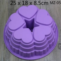 silicone big cake molds flower crown shape bakeware baking tools 3d bread pastry mould pizza pan diy birthday wedding party