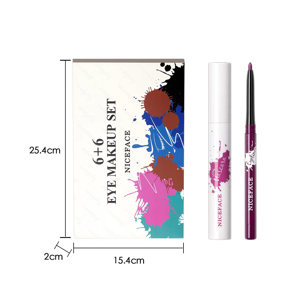 

Makeup Set 6 Colors Mascara + 6 Colorful Eyeliner Gel Pencil Eyes Make Up Cosmetics Kit Waterproof Eye Liner Pen Long-Lasting
