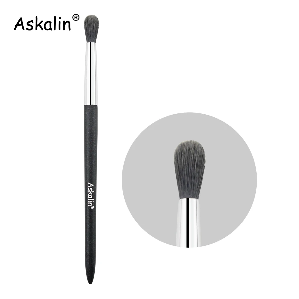 Askalin 1 шт., Профессиональная Кисть для макияжа, нано Шерстяное волокно, румяна, матовая черная ручка, пушистые розовые волосы, кисть для путешествий - Handle Color: AY09