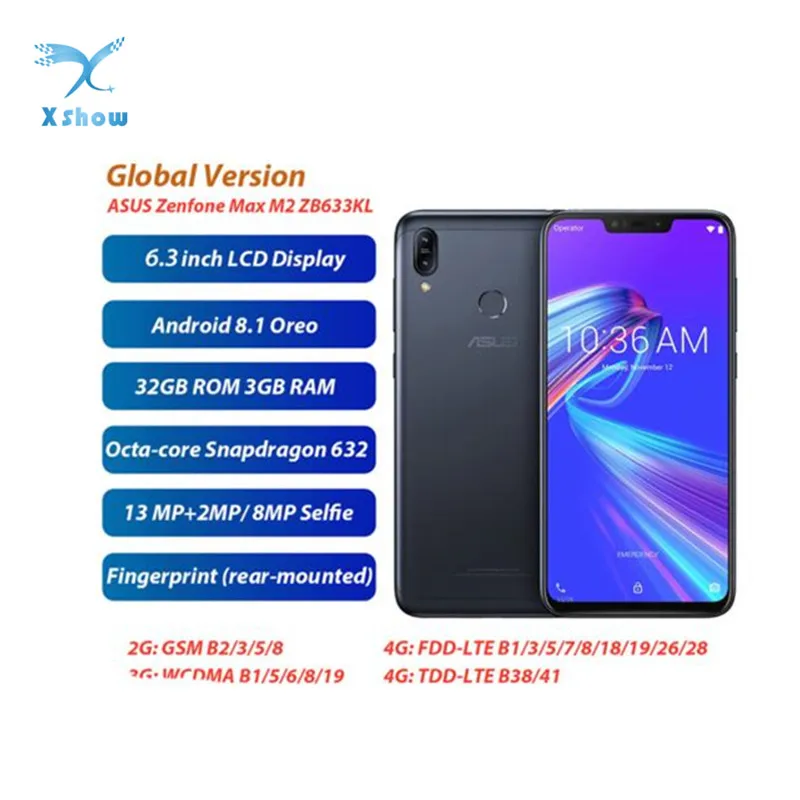 Глобальная версия Asus Zenfone Max M2 мобильных телефонов 6 3 &quotAll экран Дисплей Гб