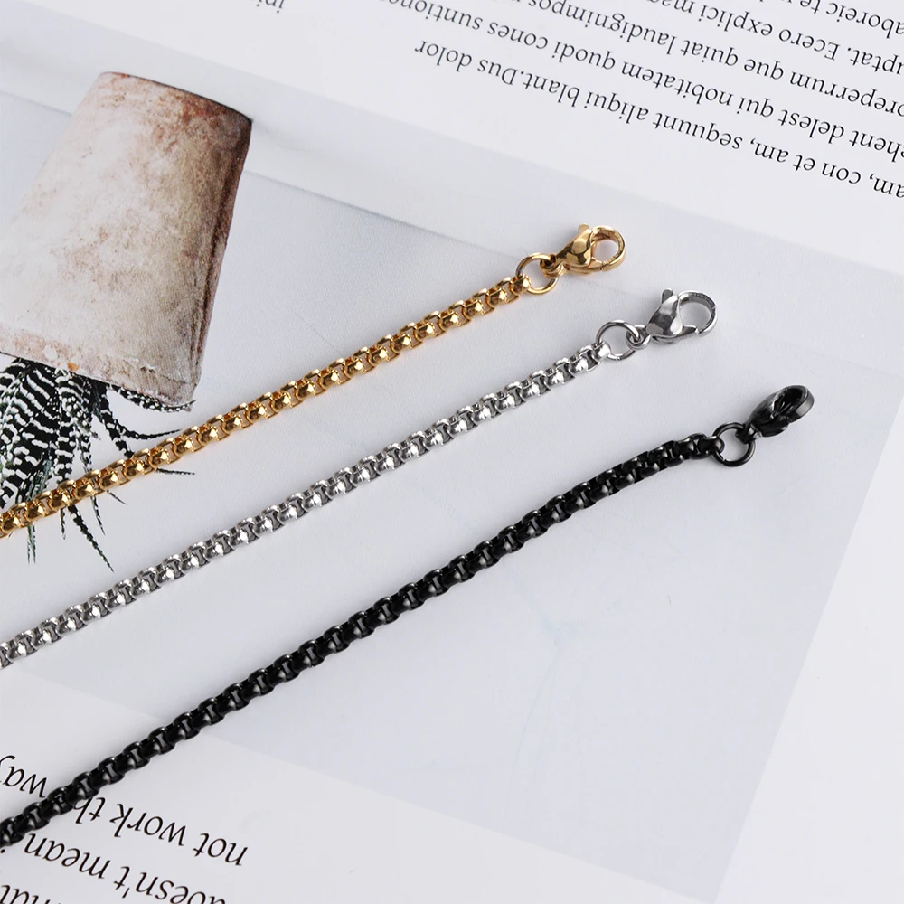 Простое модное ожерелье-цепочка в коробке мужское для мужчин ювелирные изделия