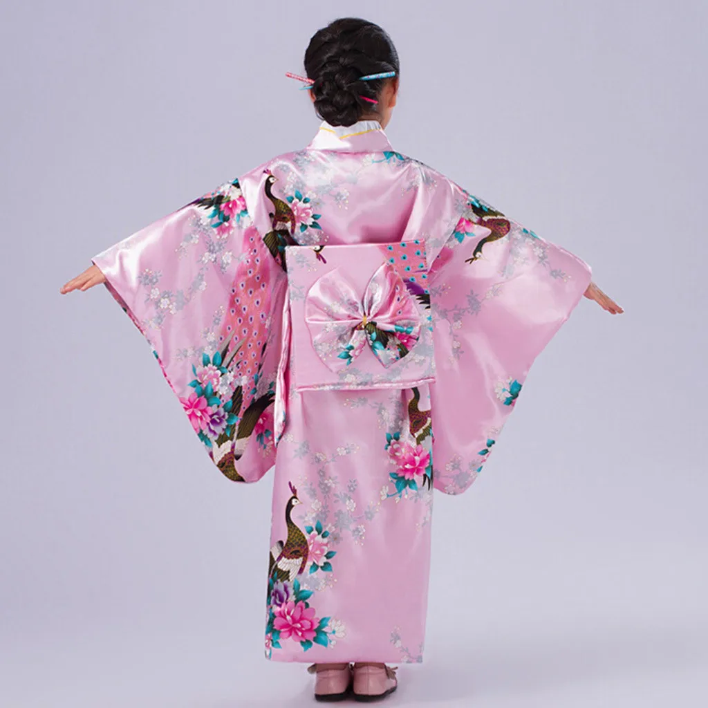 Ретро-кимоно в японском стиле детское платье кимоно для девочек одежда с длинным