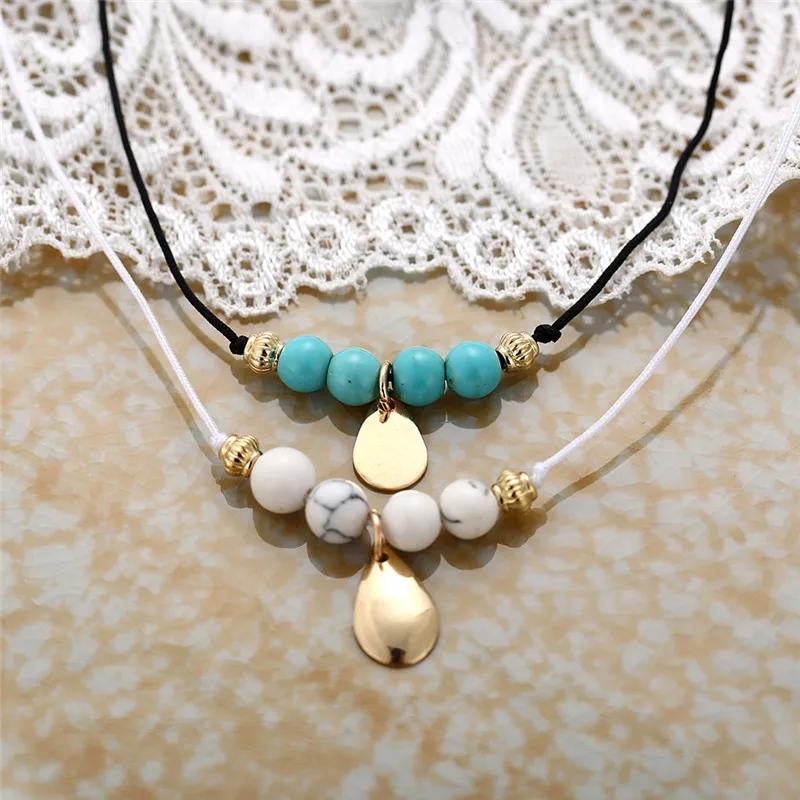 2 шт./лот голубой и белый бисер веревочный браслет для йоги лечебный баланс камни