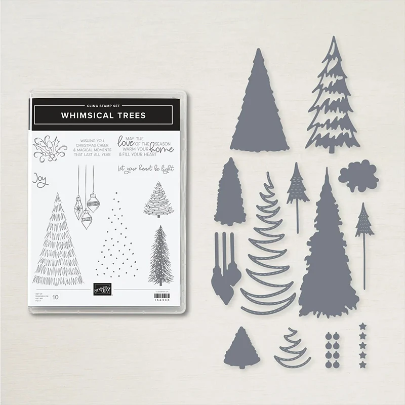 

JC Christmas Tree Pine Metal Cutting Dies and Rubber Stamps for Scrapbooking Craft Seal Stencil Card Make Album Sheet Decoration