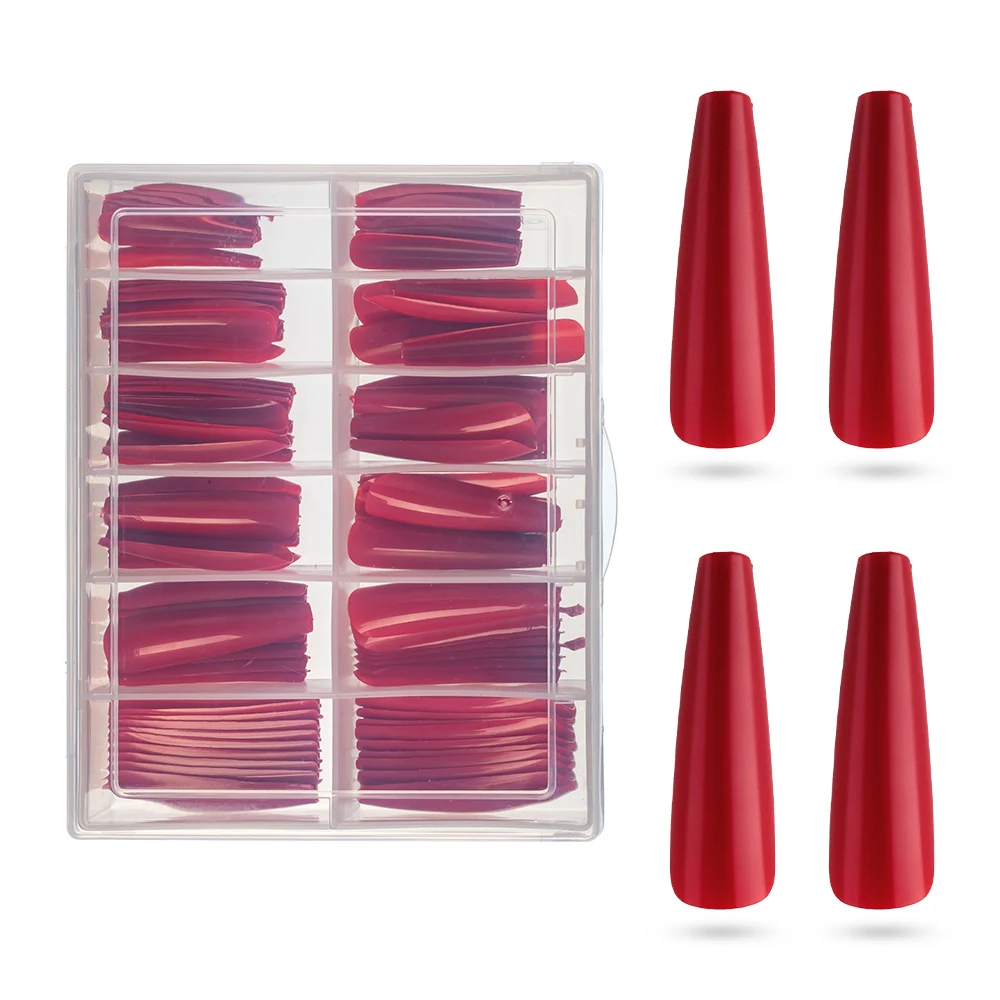

120tips/Box Full Cover False Nail Tips Coffin Long Nail Extension 21 Color XXL Acrylic Fake Nails Press on Artifical Nails
