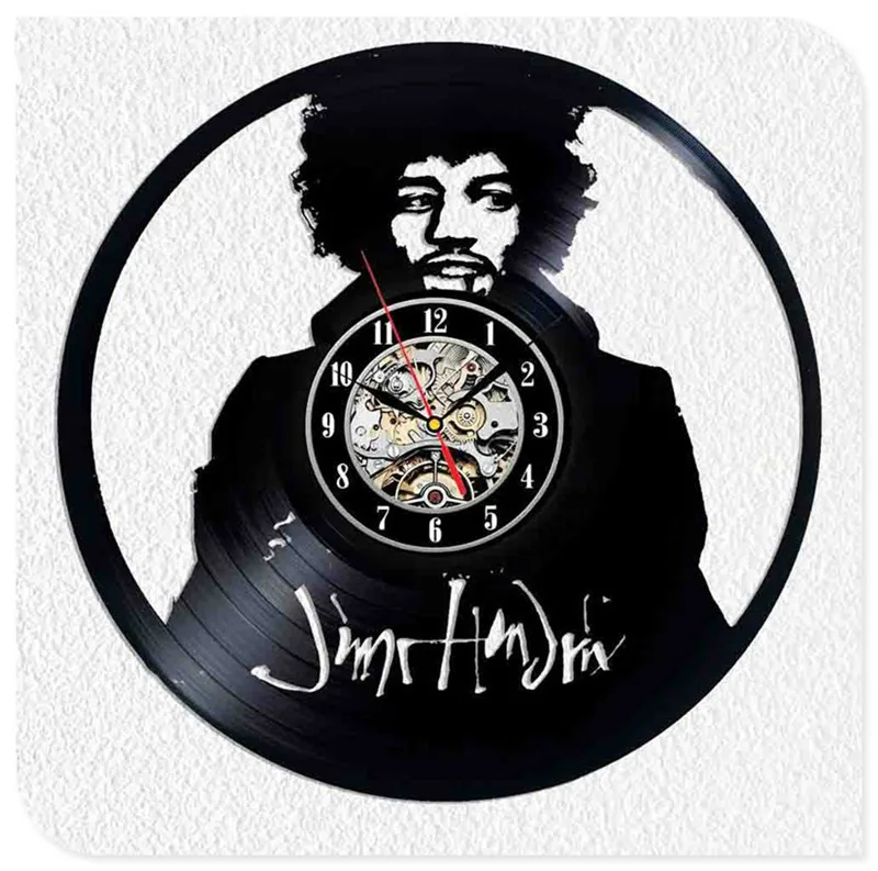 35 Jimi Hendrix 3D ручной работы художественное зеркало настенные часы виниловая запись наклейка для стены в виде часов домашний декор поддержка Прямая - Цвет: 35
