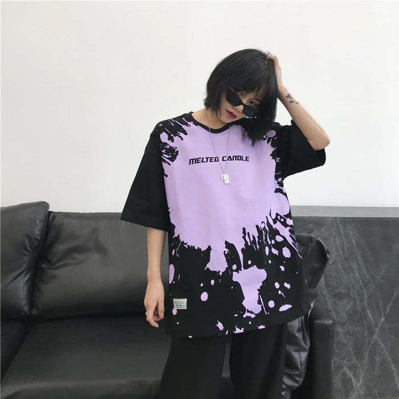 Женская футболка с коротким рукавом свободная в американском стиле принтом