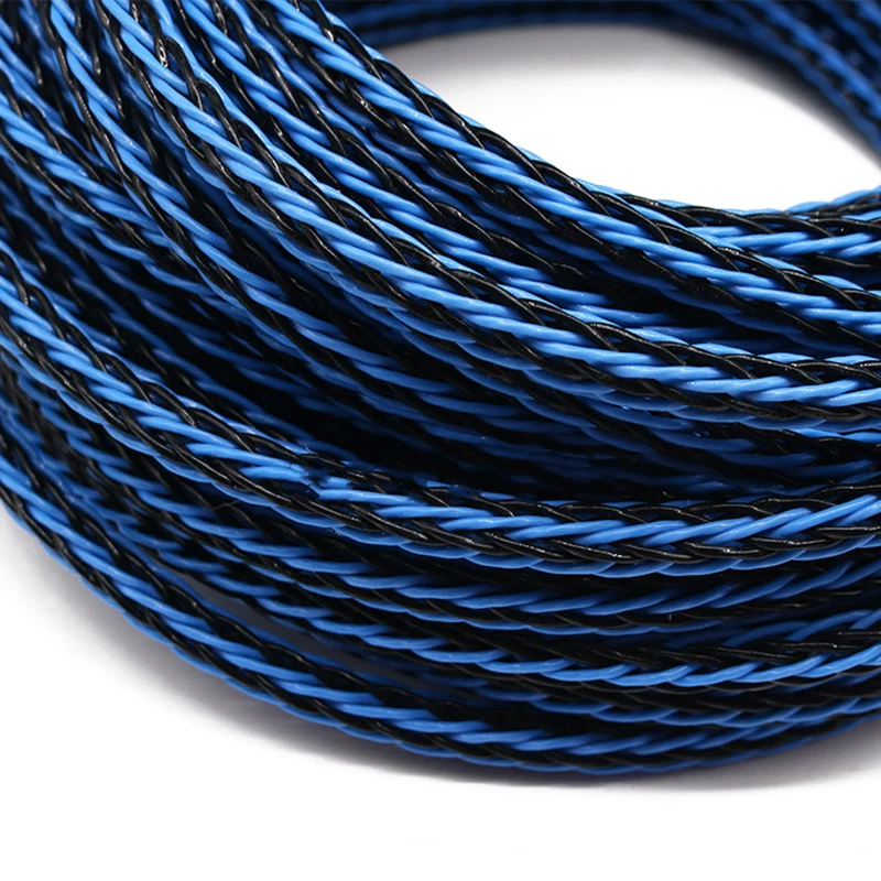 Синий 8 ядерный твист кабель 8TC медный провод OCC для Hi Fi аудио динамика усилитель