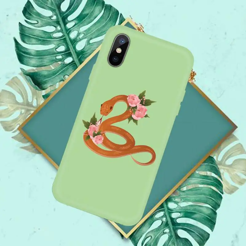 

Hand Snake cartoon cute Phone Case Candy Color for iPhone 11 12 mini pro XS MAX 8 7 6 6S Plus X SE 2020 XR