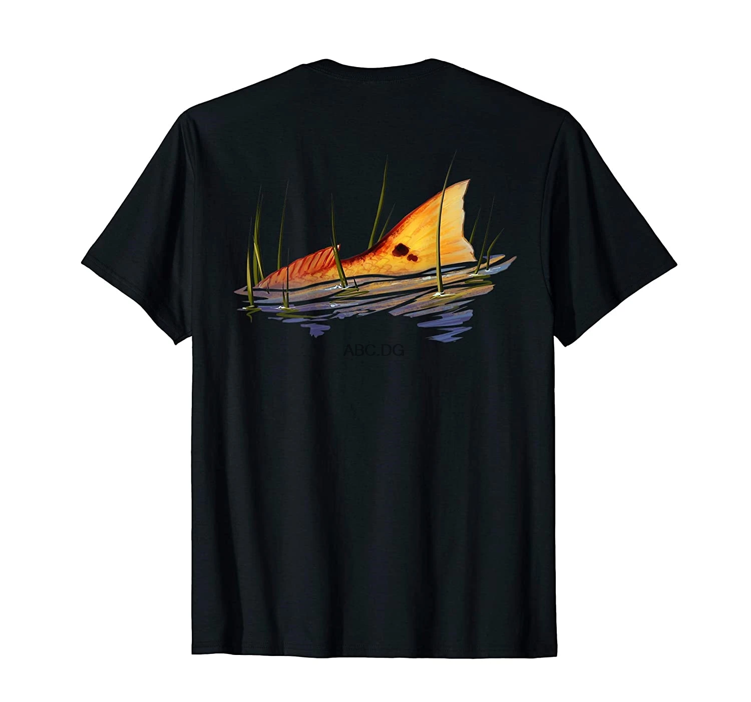 Футболка с принтом на спине хвост Красный барабан рыба рыбы