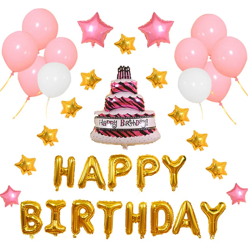 37 шт./партия трехслойный торт фольга Упаковка шариков для дня рождения детское