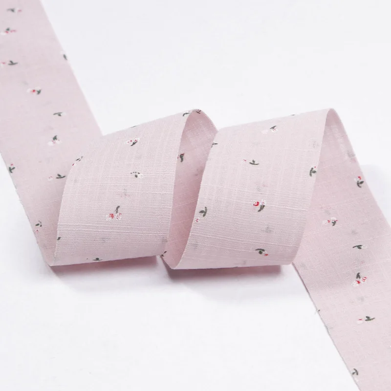 

5 yards Mini Floral Double-sided Printed Cotton Linen Ribbon DIY Bowknot Hair Accessories Clothing Hat Bouquet Decoration