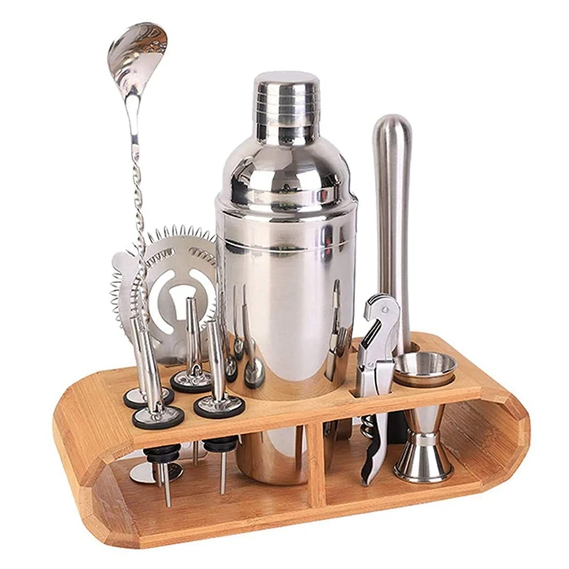 

Bartender Kit, 12-Piece Cocktail Shaker Set, Home Bar Tool Kit with Stand, Cocktail Tools Stainless Steel Bar Gifts