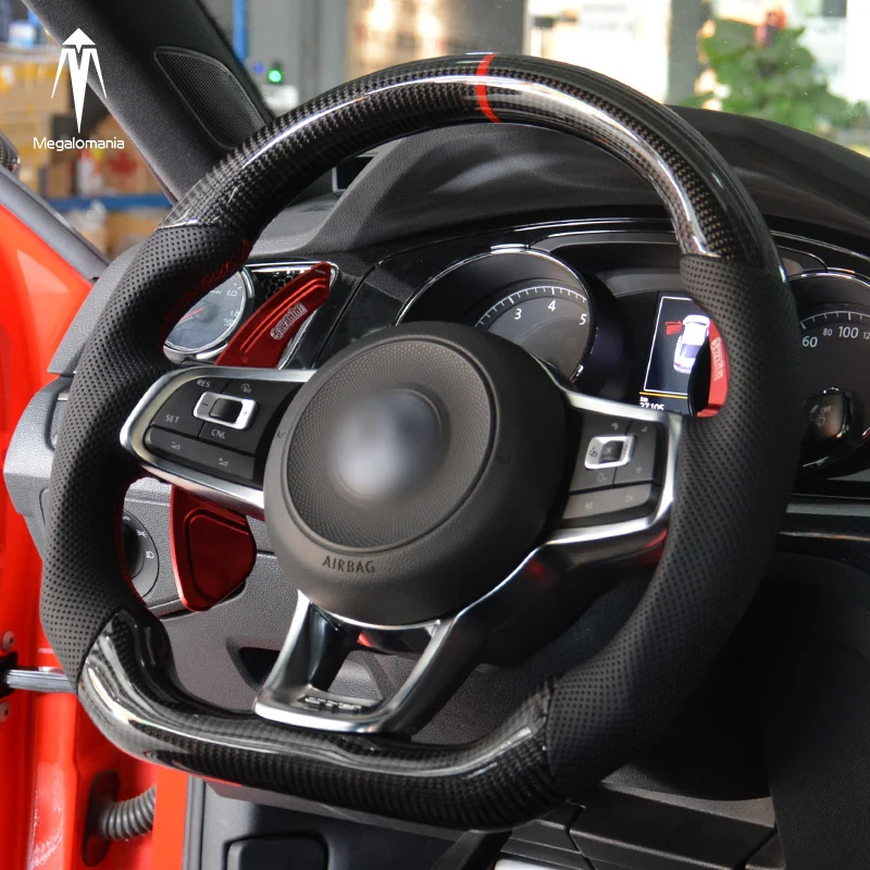 Рулевое светодиодный о из углеродного волокна для VW Gti Gts R Gli Gtd|Рулевые колеса и