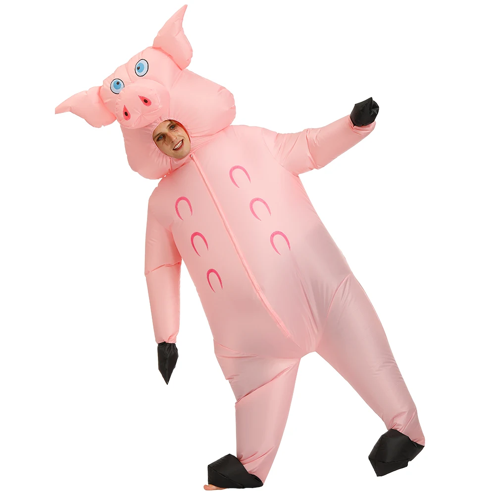 Inflatable Costume Pink Pig Animal Cosplay Halloween My Hero Academia Costumes for Men Adult |