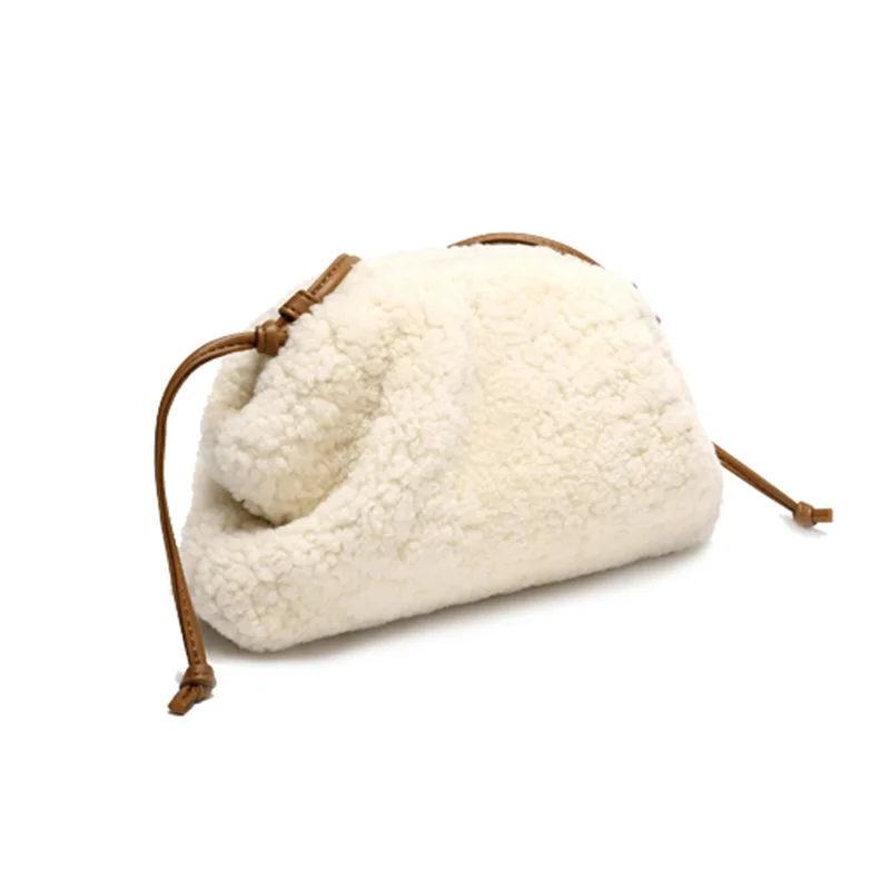 

2021 Autumn and Winter New Hairy Cloud Bag Plush Soft Faux Fur Crossbody Bag Luxury Designer Women Shoulder Bag Small Day Pouch