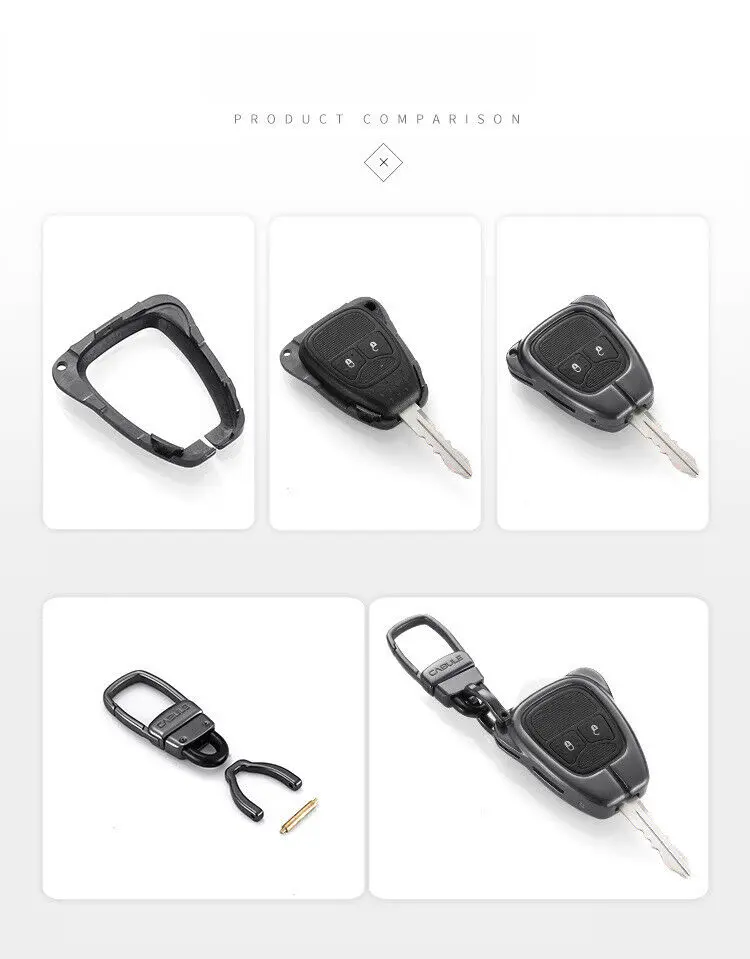 

Aluminum Alloy Metal Smart Car Key Fob Case Cover Holder Shell Keychain Accessories For Jeep Chrysler Dodge