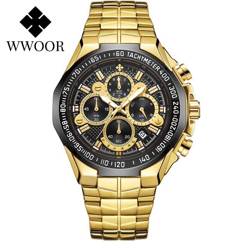 Часы WWOOR мужские спортивные водонепроницаемые Брендовые повседневные роскошные