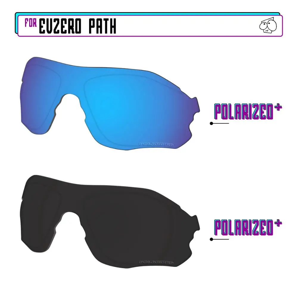 EZReplace Polarized Replacement Lenses for - Oakley EVZero Path Sunglasses - BlackPPlus-BluePPlus