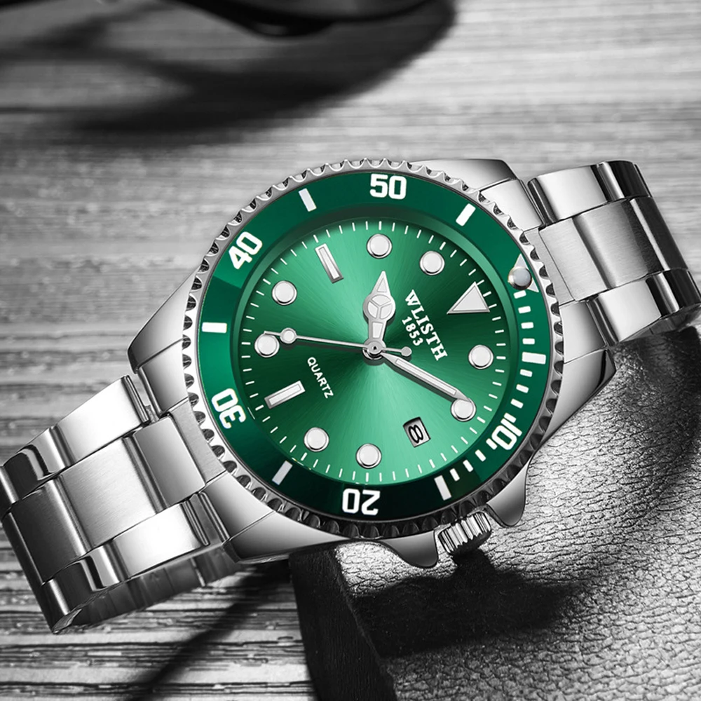

Free Dropshipp Watches Stainless Steel Waterproof Quartz Wrist Watch Luminous Display Fashion Business Man Watch Date Male Clock