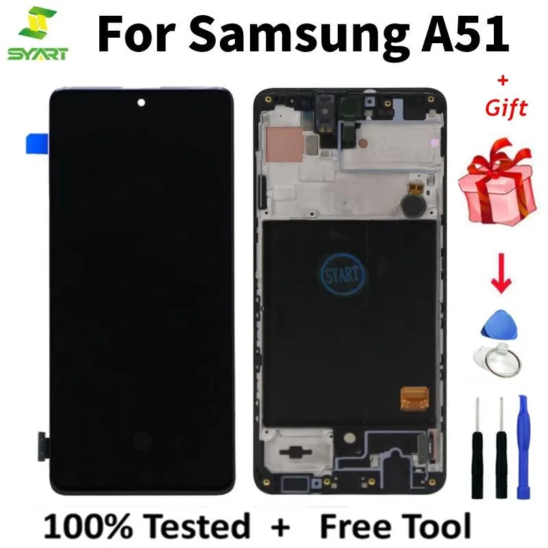 Display For Samsung Galaxy A51 LCD Display A515 LCD Touch Screen Digitizer frame Assembly For Samsung A51 A515 lcd screen