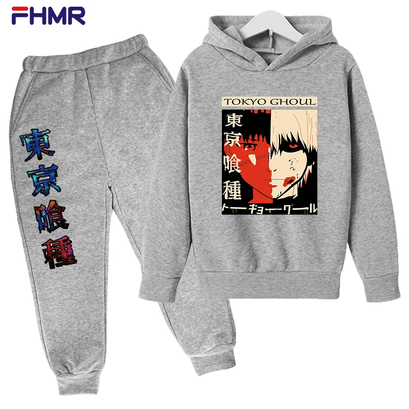 

Tokyo Ghoul Graphic Hoodie Suit Cotton Kids Hoodie And Pant Two-piece Children Cartoons Clothing Set 4-14 Years Girl Boy Clothes