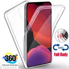 Двойной прозрачный чехол для Huawei Honor 30i, 30s, 20S, 8 Lite, 10i, 7A, 7C Pro, Honor 9C, 9S, 9X, 8A, 8S, 8X, 7S, 360, полное покрытие, 360