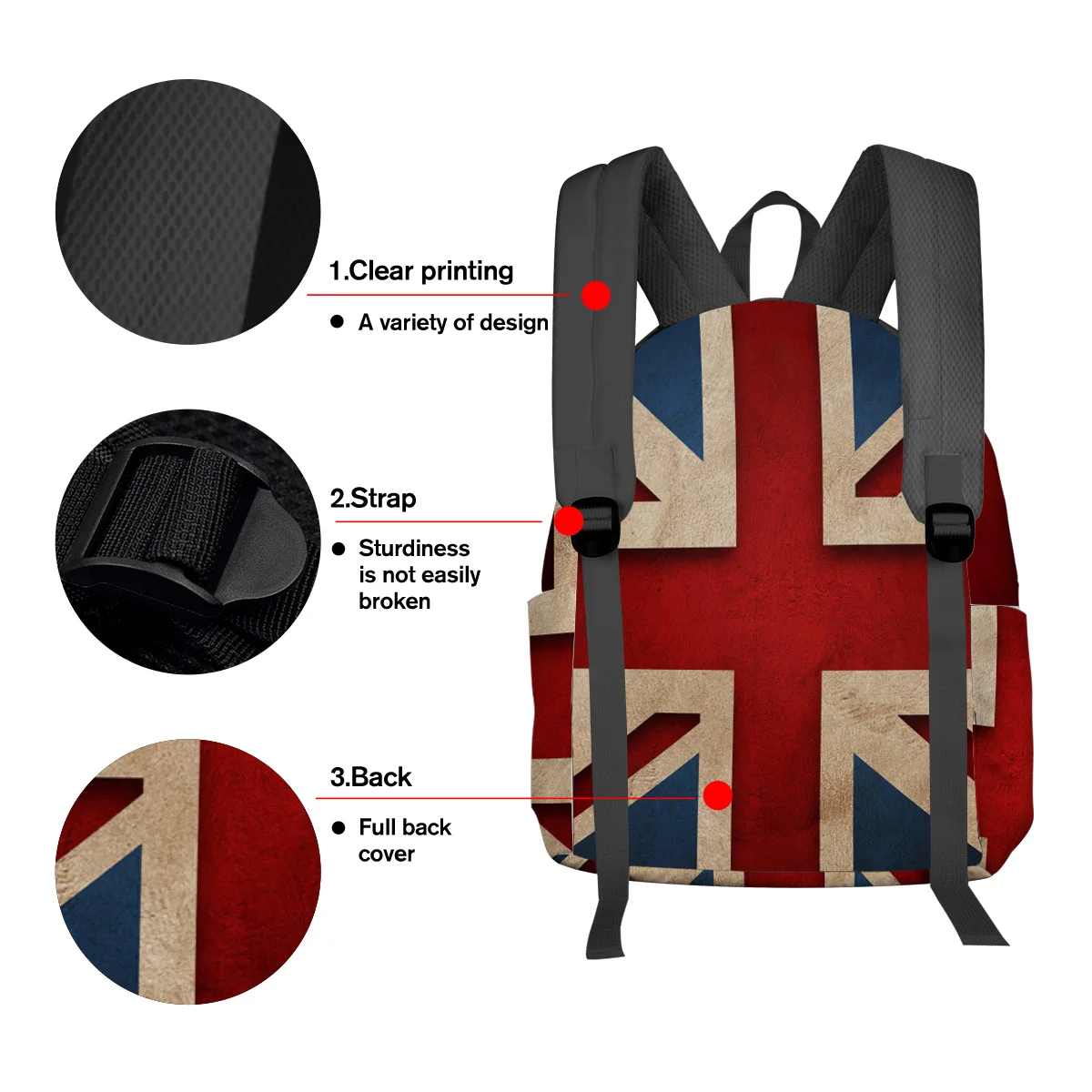 Рюкзак с принтом британского флага модный рюкзак школьный в стиле Харадзюку